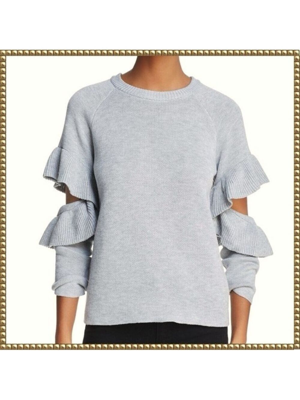 Endless Rose Gray Mohair Blend Sweater Medium